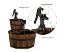 COSTWAY Gartenbrunnen Holz Wasserbecken 44,50x44,50 cm Wasserpumpe Bild 1