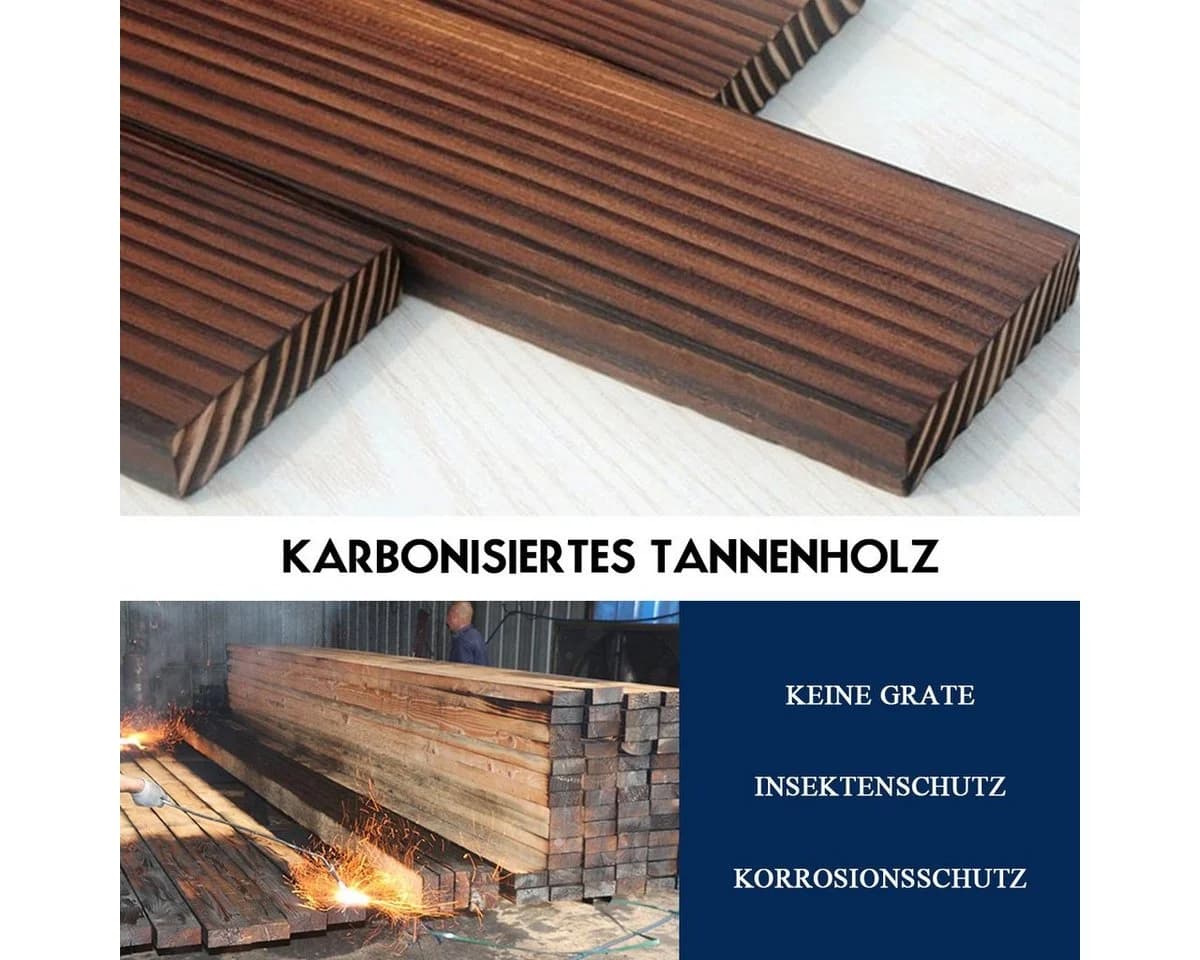 COSTWAY Gartenbrunnen Holz Wasserbecken 44,50x44,50 cm Wasserpumpe - Bild 4