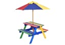 COSTWAY Kindersitzgruppe mit Sonnenschirm & 4 Sitzen Bild 2
