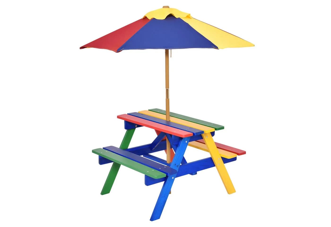 COSTWAY Kindersitzgruppe mit Sonnenschirm & 4 Sitzen - Bild 2
