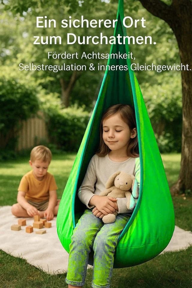 Diyarts Hängehöhle Hängesitz Set Kinder-Hängesessel Grün Baumwolle 80 kg