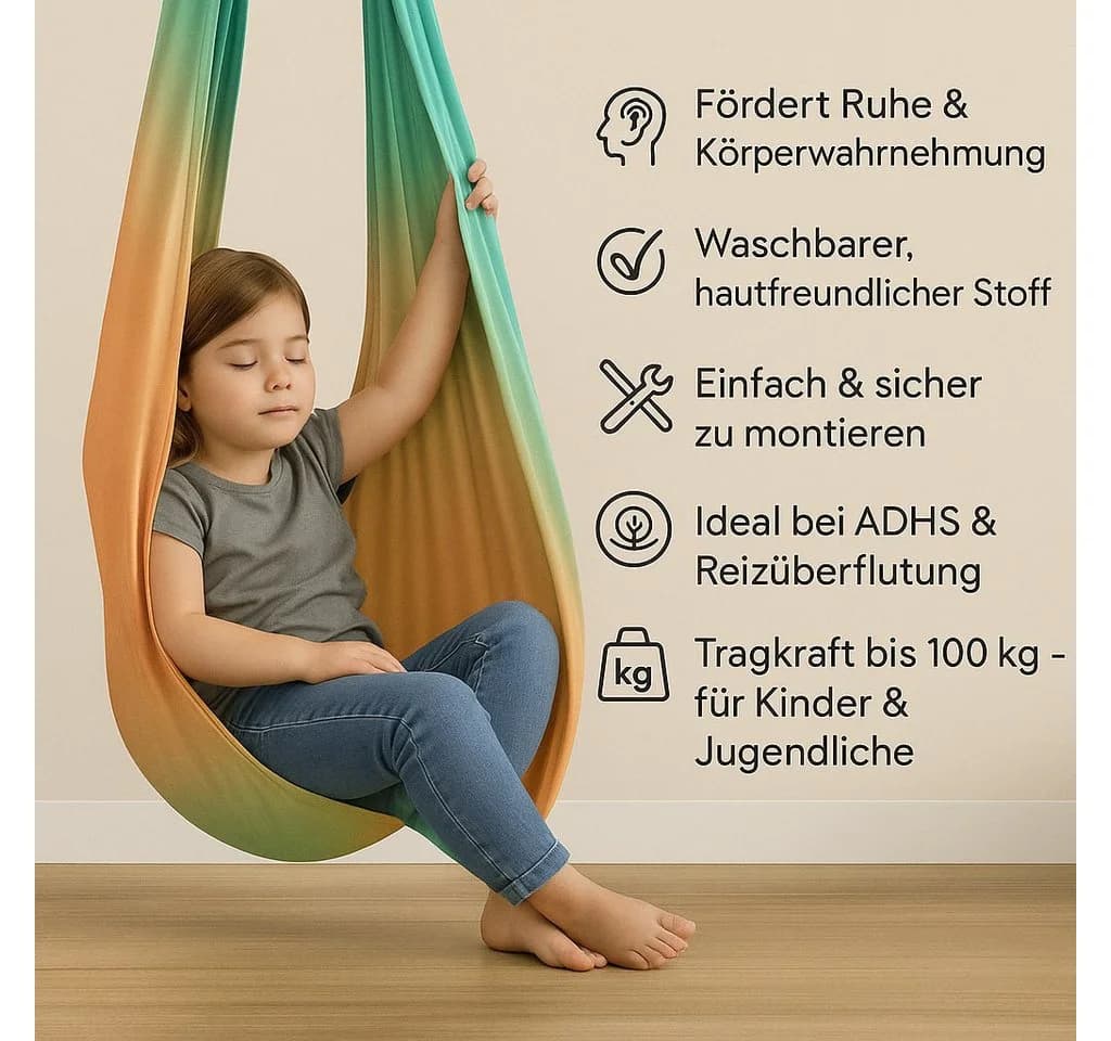 Kronenberg Tuchschaukel Ganzkörpersocke Sensorische Therapieschaukel Bunt
