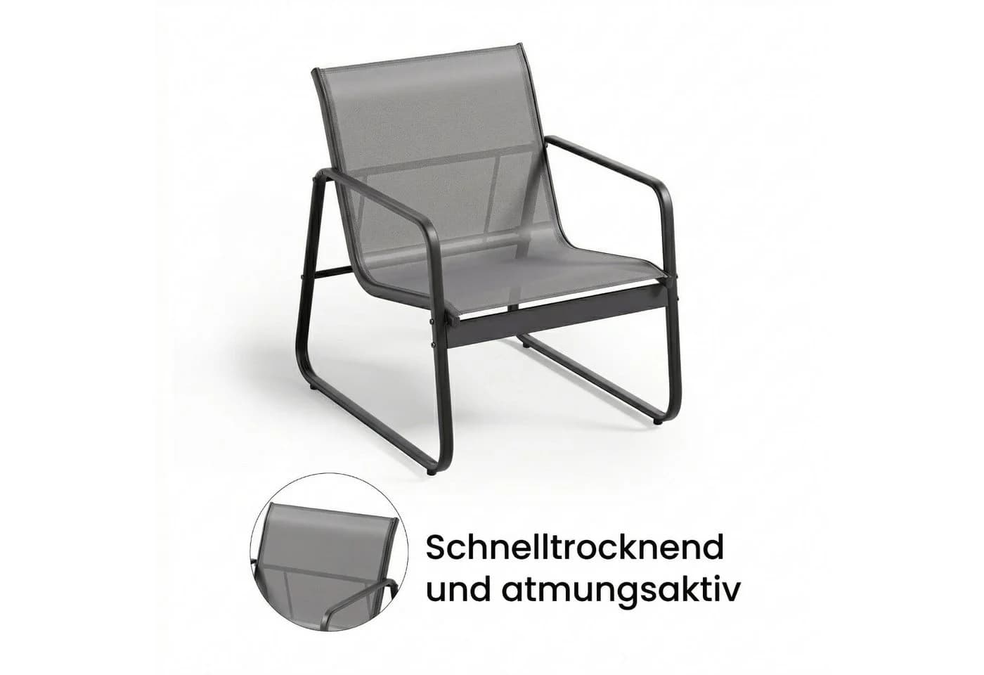 Bealife Balkonset 2 Sessel und 1 Tisch Garten Terrasse - Bild 4
