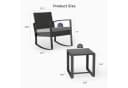 Bealife Garten-Essgruppe Balkonset 3-tlg. Grau/Braun PE-Rattan Bild 1