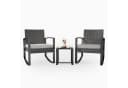 Bealife Garten-Essgruppe Balkonset 3-tlg. Grau/Braun PE-Rattan Bild 2