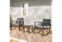 Bealife Garten-Essgruppe Balkonset 3-tlg. Grau/Braun PE-Rattan Bild 4