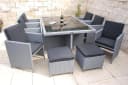 Ragnarök Möbel-Design Garten-Essgruppe Heimdall Esstisch Set 6+4 Polyrattan Aluminium Bild 1