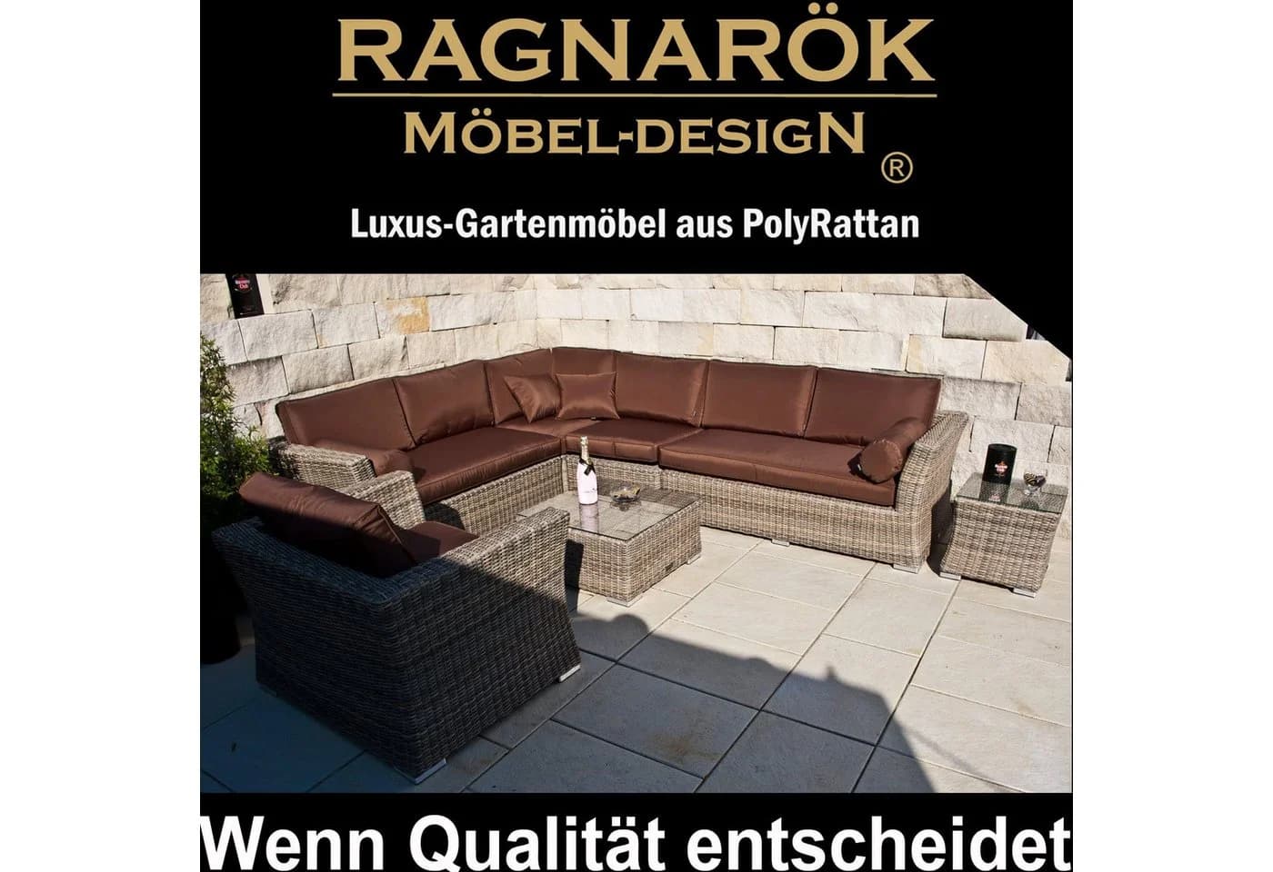 Ragnarök Möbel-Design Gartenlounge-Set Wotan Ecksofa Polyrattan