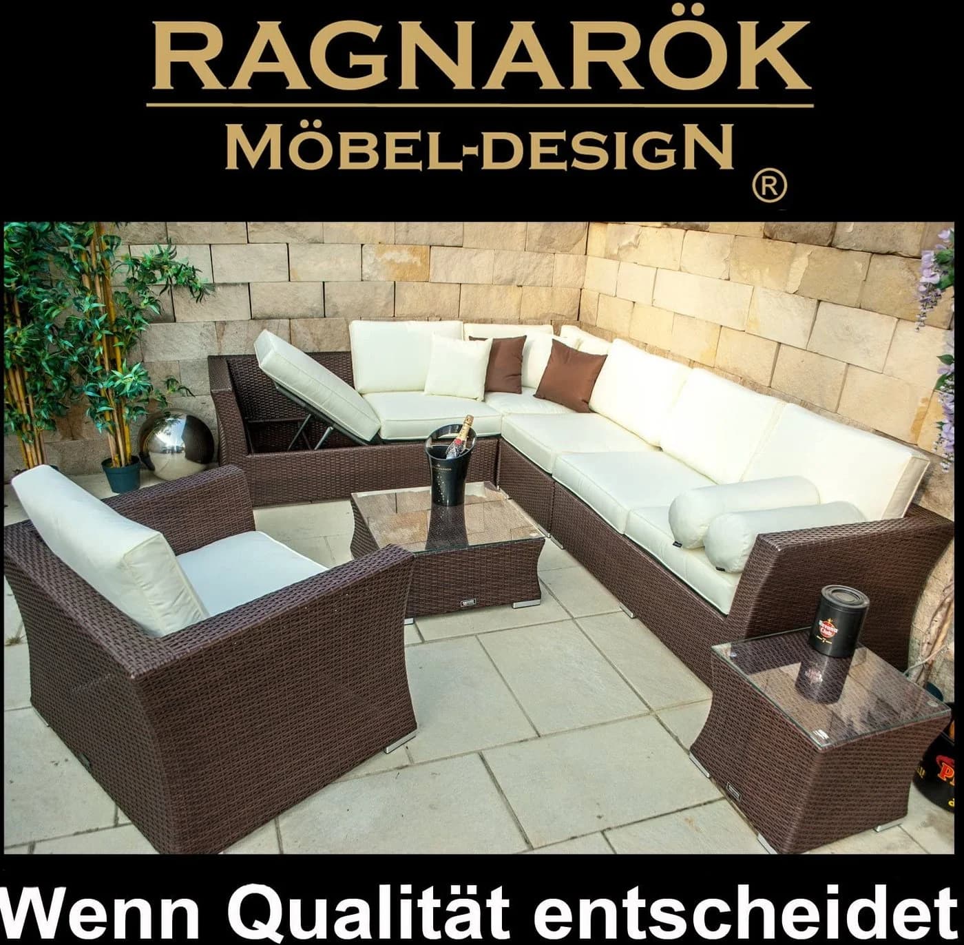 Ragnarök Möbel-Design Gartenlounge-Set Wotan Ecksofa Polyrattan - Bild 4