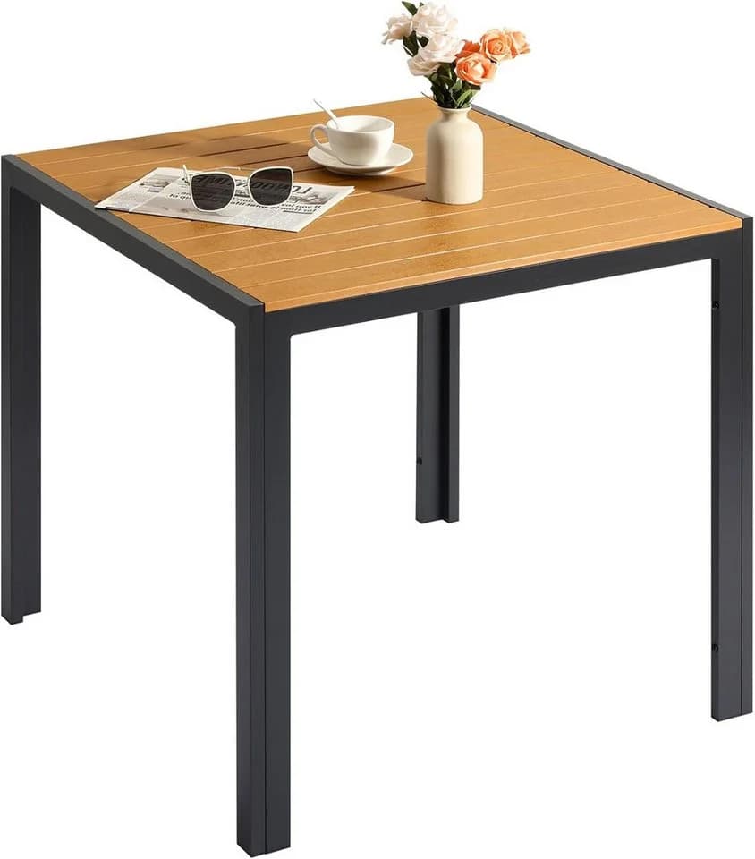 Klassischer Gartentisch aus Aluminiumlegierung und Kunststoffholz - Bild 2