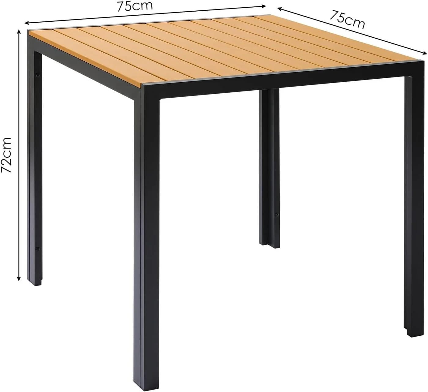 Klassischer Gartentisch aus Aluminiumlegierung und Kunststoffholz - Bild 3