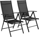 TLGREEN Gartenstuhl Hochlehner 2er Set Klappstuhl 7-fach verstellbar Aluminium Bild 2