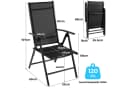 TLGREEN Gartenstuhl Hochlehner 2er Set Klappstuhl 7-fach verstellbar Aluminium Bild 3