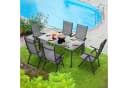TLGREEN Gartenstuhl Hochlehner 2/4er Set Klappstuhl Campingstühle Grau Aluminium Bild 1