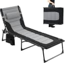 TLGREEN Gartenliege XXL klappbar mit Kopfstütze & Seitentaschen Bild 2