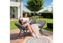 TLGREEN Gartenbank mit Liegefunktion Polyrattan 2-Sitzer Grau/Beige Bild 2