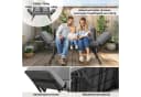 TLGREEN Gartenbank mit Liegefunktion Polyrattan 2-Sitzer Grau/Beige Bild 4