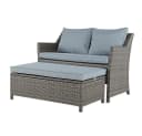 JOIVI Gartenbank 2-tlg Outdoor Rattan Gartenbank Bild 3