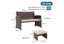 JOIVI Gartenbank Outdoor Loveseat 3-tlg. Braun Rattan Beige Kissen Bild 1