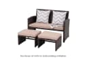 JOIVI Gartenbank Outdoor Loveseat 3-tlg. Braun Rattan Beige Kissen Bild 5