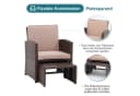 JOIVI Balkonset 5-tlg Garten Unterhaltung Set Beige Rattan Bild 3