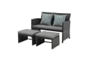 JOIVI Gartenbank Outdoor Loveseat 3-tlg. Grau Rattan Bild 1