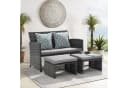 JOIVI Gartenbank Outdoor Loveseat 3-tlg. Grau Rattan Bild 2