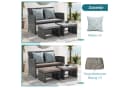 JOIVI Gartenbank Outdoor Loveseat 3-tlg. Grau Rattan Bild 3