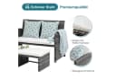 JOIVI Gartenbank Outdoor Loveseat Grau Rattan 3-tlg Set mit 2 Hockern Bild 4