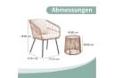 JOIVI Balkonset Outdoor 3-tlg Rattan Gartenmöbel mit Kissen Bild 3