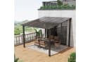 JOIVI Pergola 3x3m Terrassenüberdachung Schwarz/Braun PE-Platte Stahlrahmen Bild 2