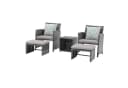 JOIVI Balkonset 5-tlg. Rattan Gartenmöbel-Set Grau Bild 1