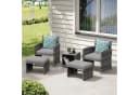 JOIVI Balkonset 5-tlg. Rattan Gartenmöbel-Set Grau Bild 2