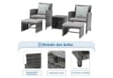 JOIVI Balkonset 5-tlg. Rattan Gartenmöbel-Set Grau Bild 3