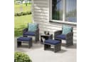 JOIVI Balkonset 5-tlg. Rattan Gartenmöbel-Set Blau Bild 2