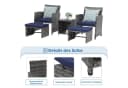JOIVI Balkonset 5-tlg. Rattan Gartenmöbel-Set Blau Bild 3