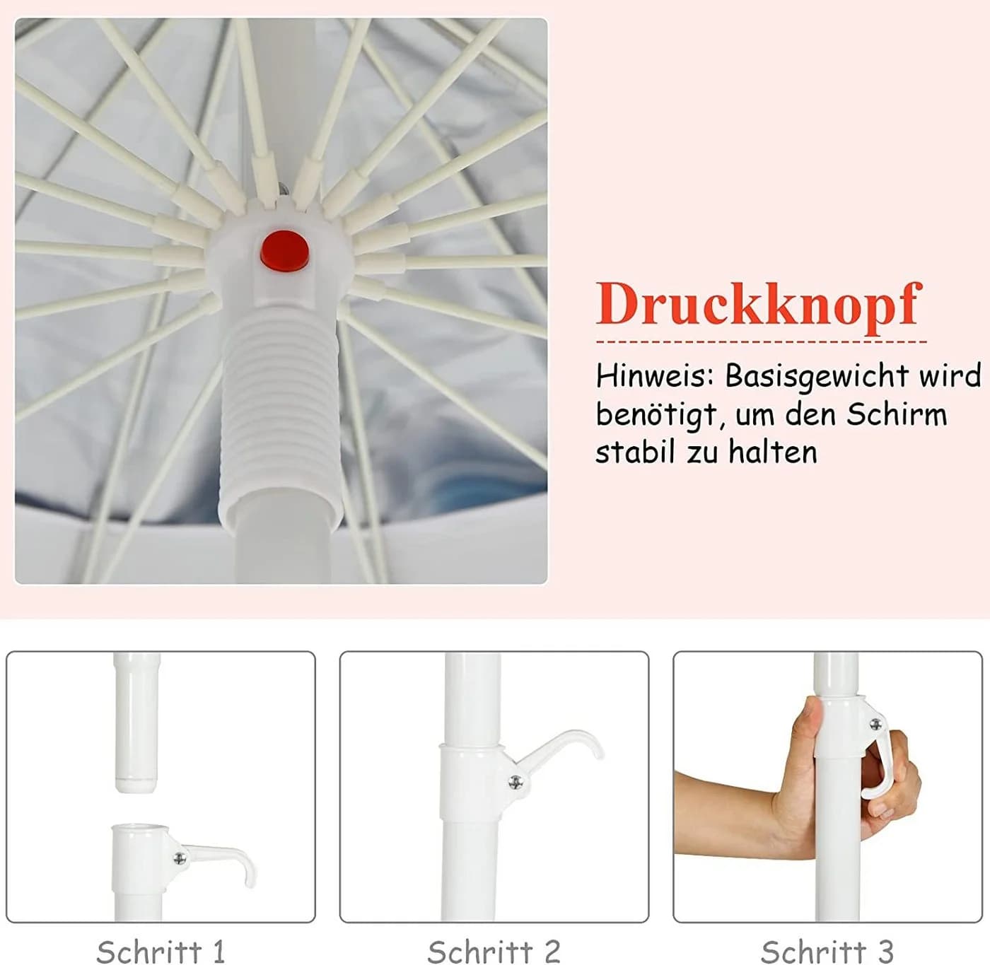 KOMFOTTEU Terrassenschirm 250 cm mit Neigungsachse - Bild 4
