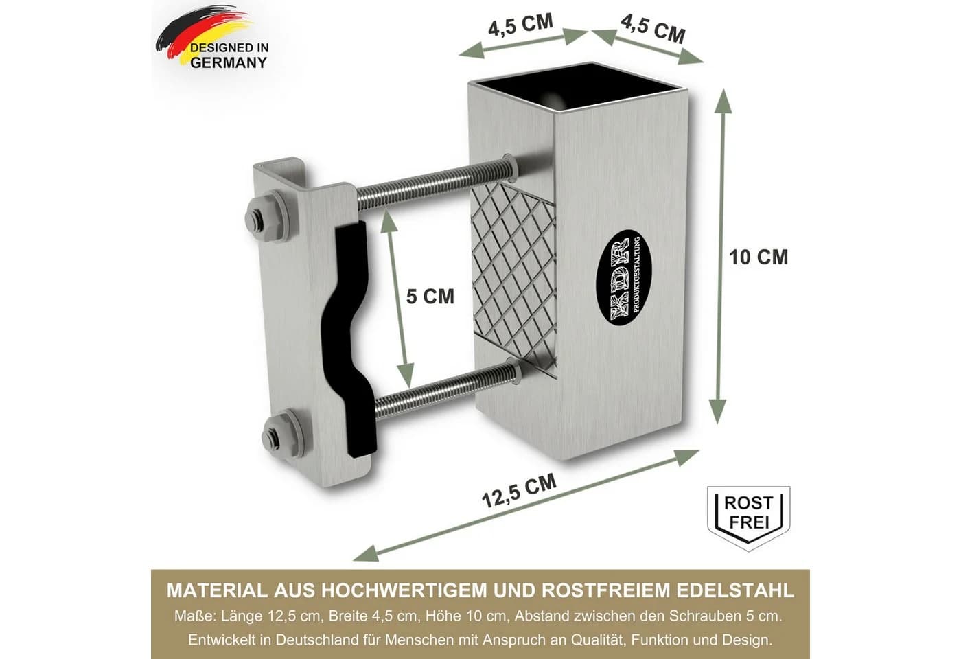 KDR Produktgestaltung Sonnenschirmhalter Edelstahl Balkongeländer - Bild 3