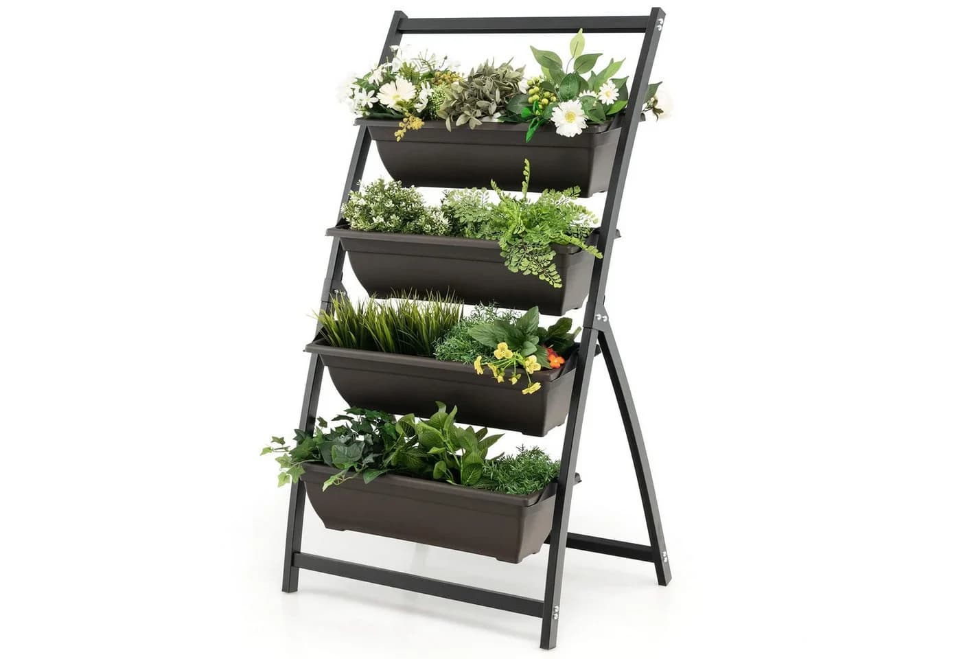 COSTWAY Hochbeet 4-stufig mit 4 Behälterboxen & Drainagelöchern - Bild 2