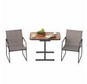 KOMFOTTEU Gartenlounge-Set 3-tlg. Bistro-Set Schwarz/Braun Bild 2