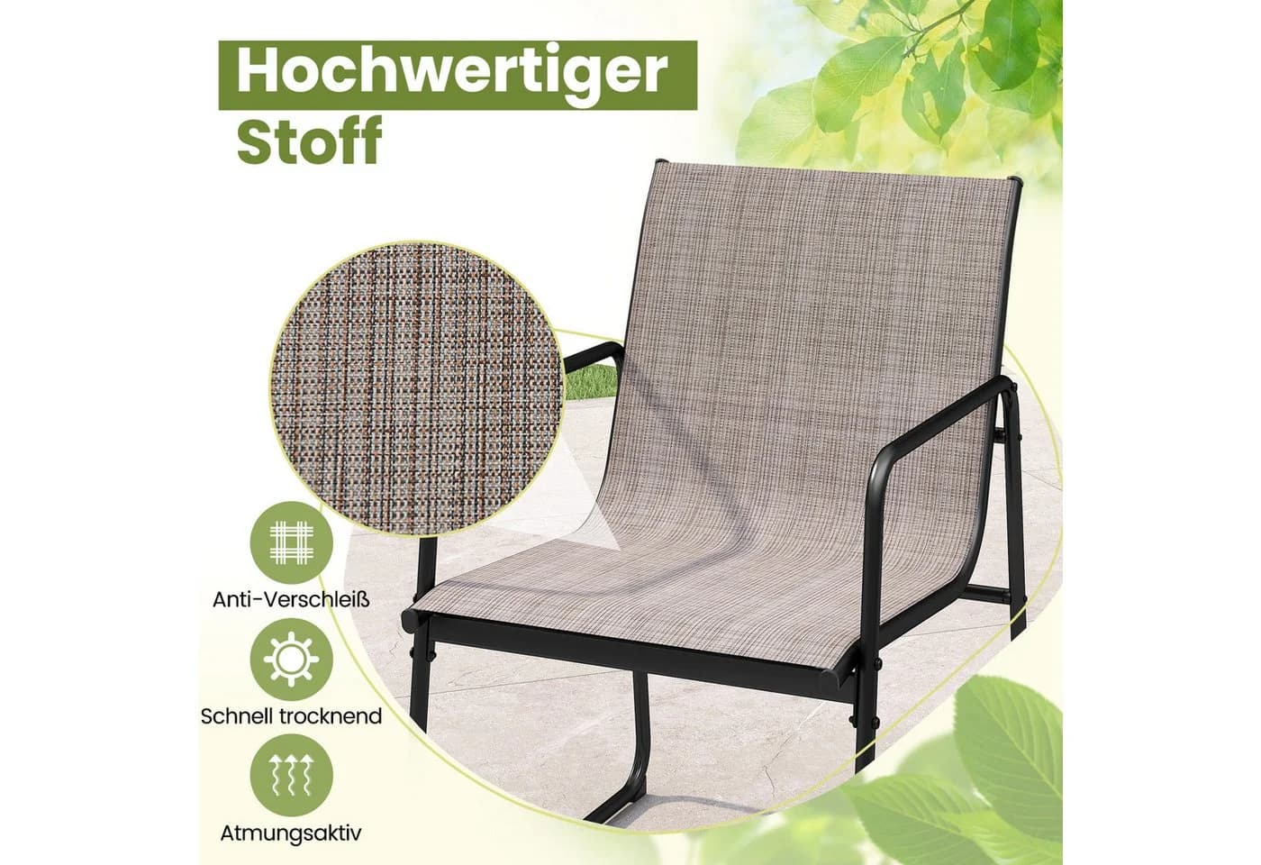 KOMFOTTEU Gartenlounge-Set 3-tlg. Bistro-Set Schwarz/Braun - Bild 3