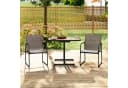 KOMFOTTEU Gartenlounge-Set 3-tlg. Bistro-Set Schwarz/Braun Bild 5