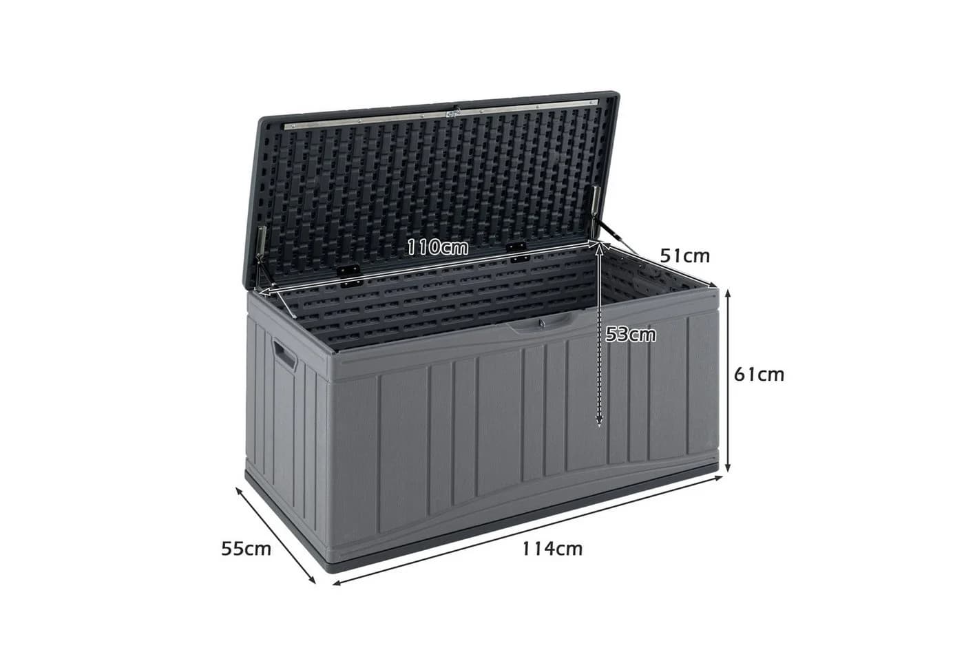 COSTWAY Auflagenbox 300L Gartenbox mit Gasdruckfedern abschließbar - Bild 4