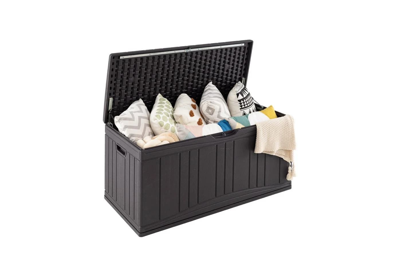 COSTWAY Auflagenbox 300L Gartenbox HDPE Braun - Bild 2
