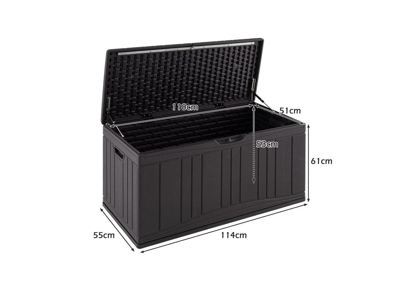 COSTWAY Auflagenbox 300L Gartenbox HDPE Braun - Bild 4