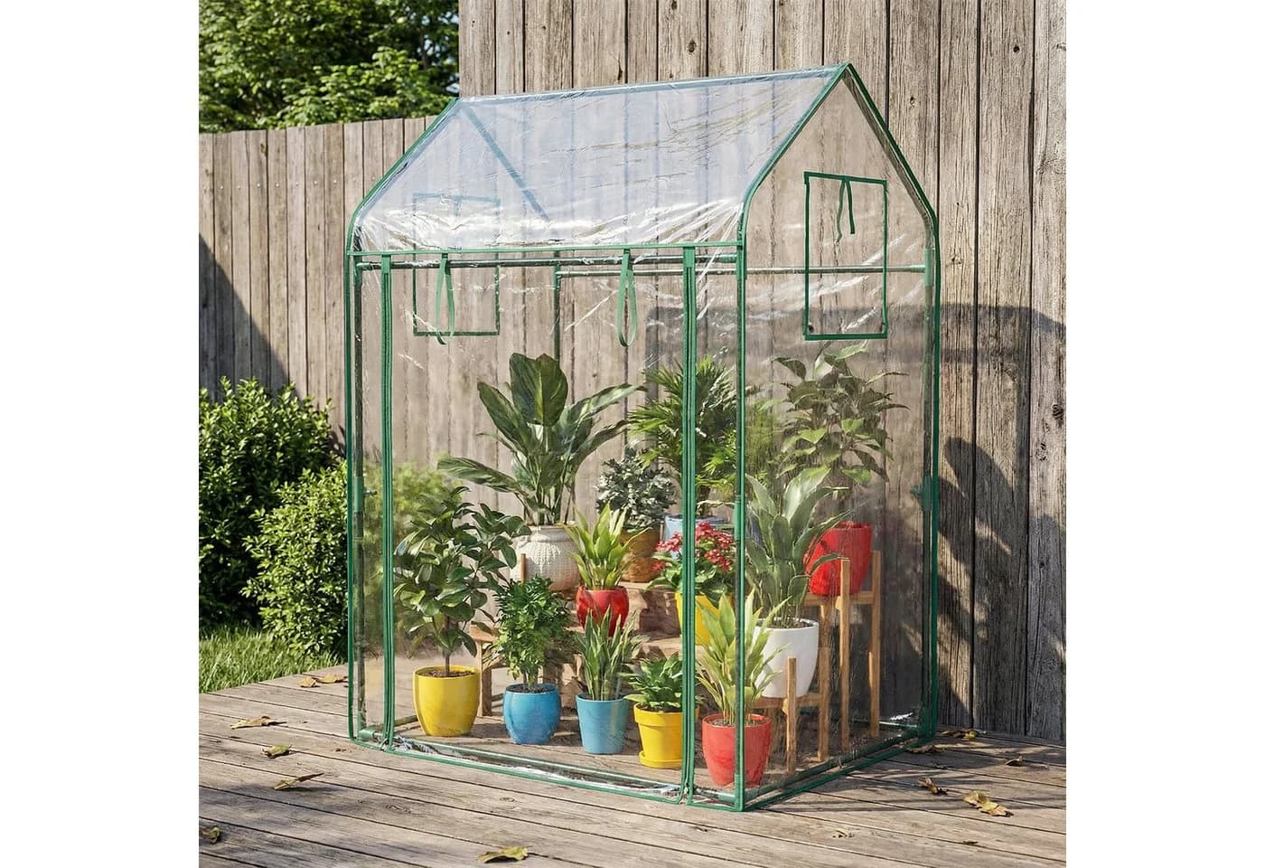 COSTWAY Mini-Gewächshaus Transparent/Schwarz mit UV-Schutz - Bild 2
