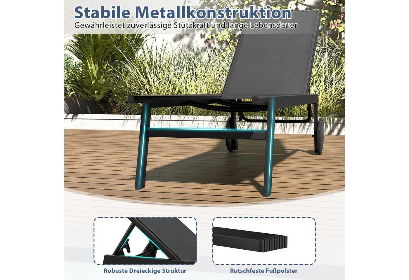 COSTWAY Gartenliege 6-stufig verstellbar - Bild 5