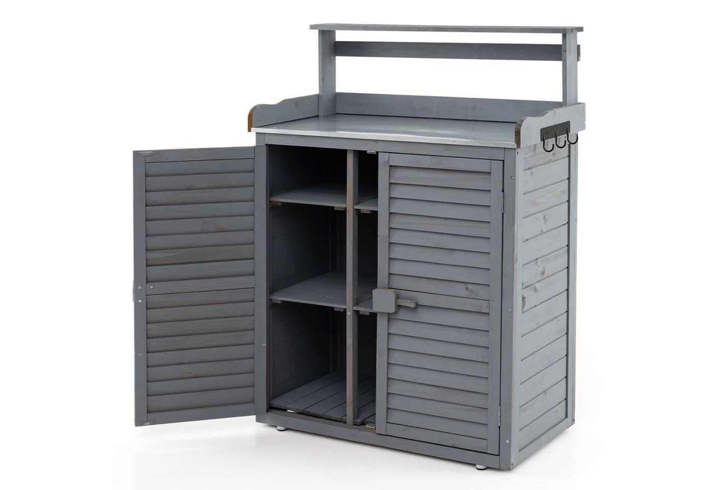 COSTWAY Pflanztisch Gartenbank mit Metallplatte - Bild 2
