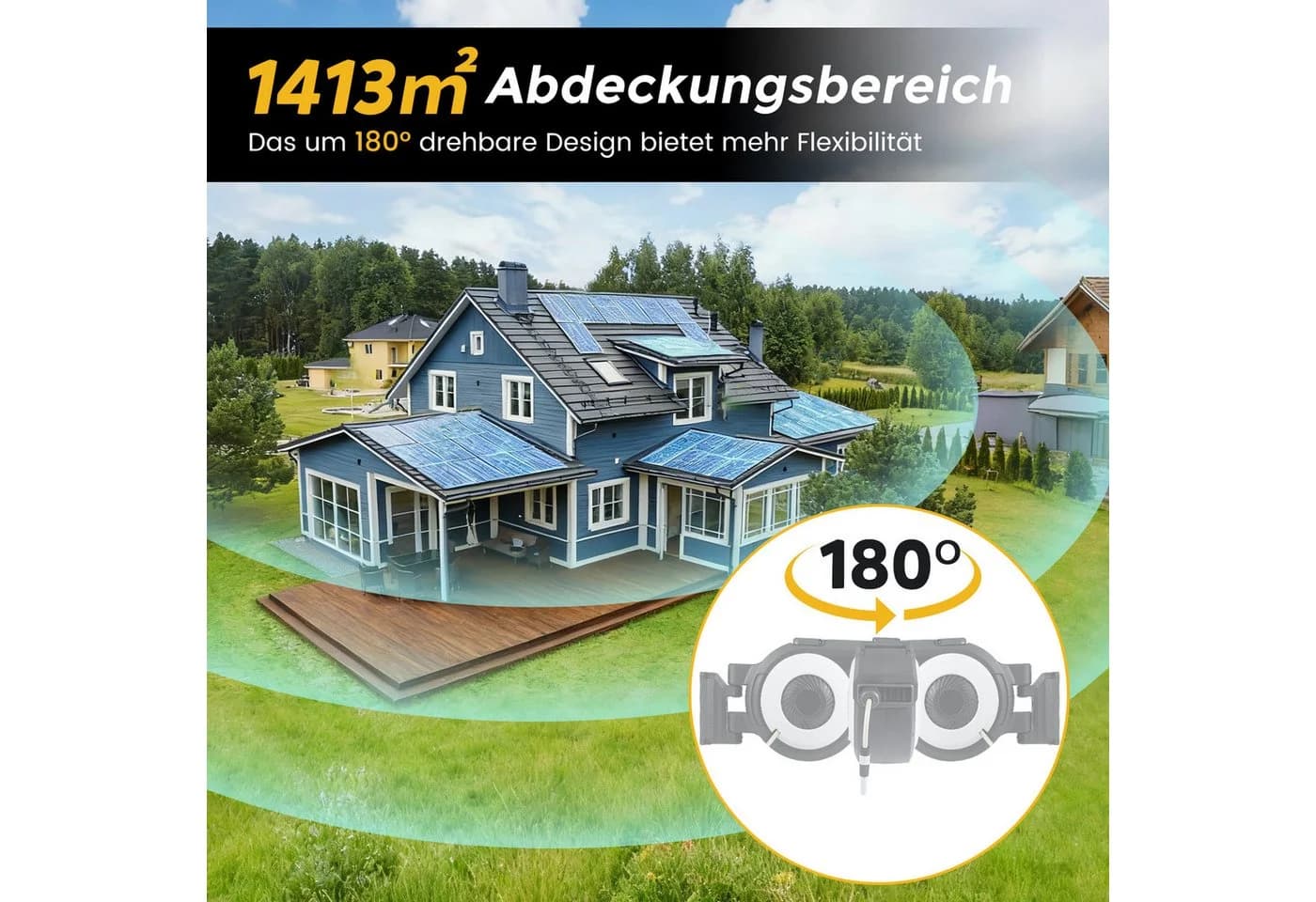 KOMFOTTEU Automatischer Schlauchaufroller Schwarz PVC 30+2m - Bild 3