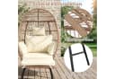 COSTWAY Rattan-Eierstuhl mit Fußhocker Beige Bild 4